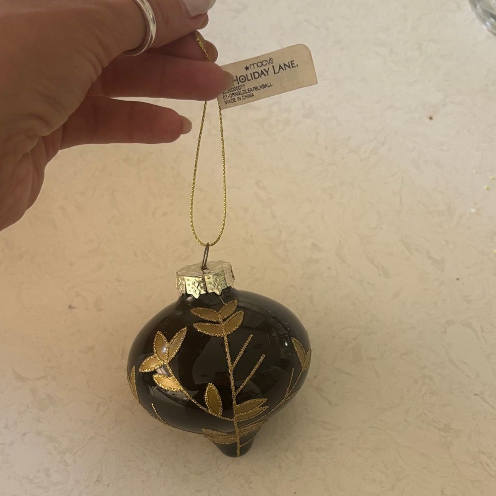 Macys holiday lane elegant Black and Gold Ornament
